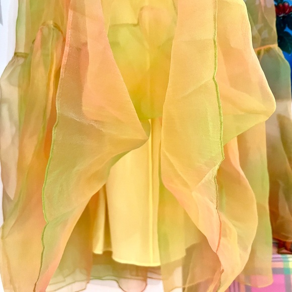 🌺🎉HP🎉🌺 NWT Staud Hyacinth Organza Tiered Maxi Dress Multi Sunray - Picture 14 of 16